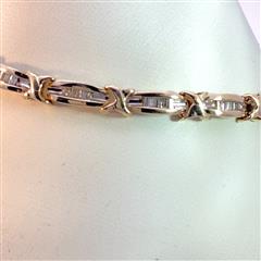 Gold-Diamond Bracelet 68 Diamonds 1.36 Carat T.W. 10K Yellow Gold 8g